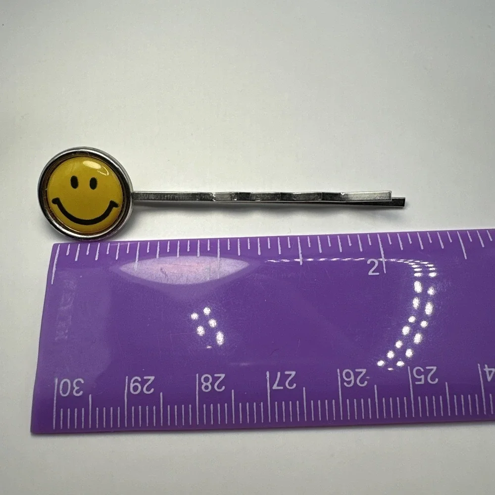 Vintage‎ Y2K Yellow Happy Face Bobby Pin